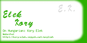 elek kory business card
